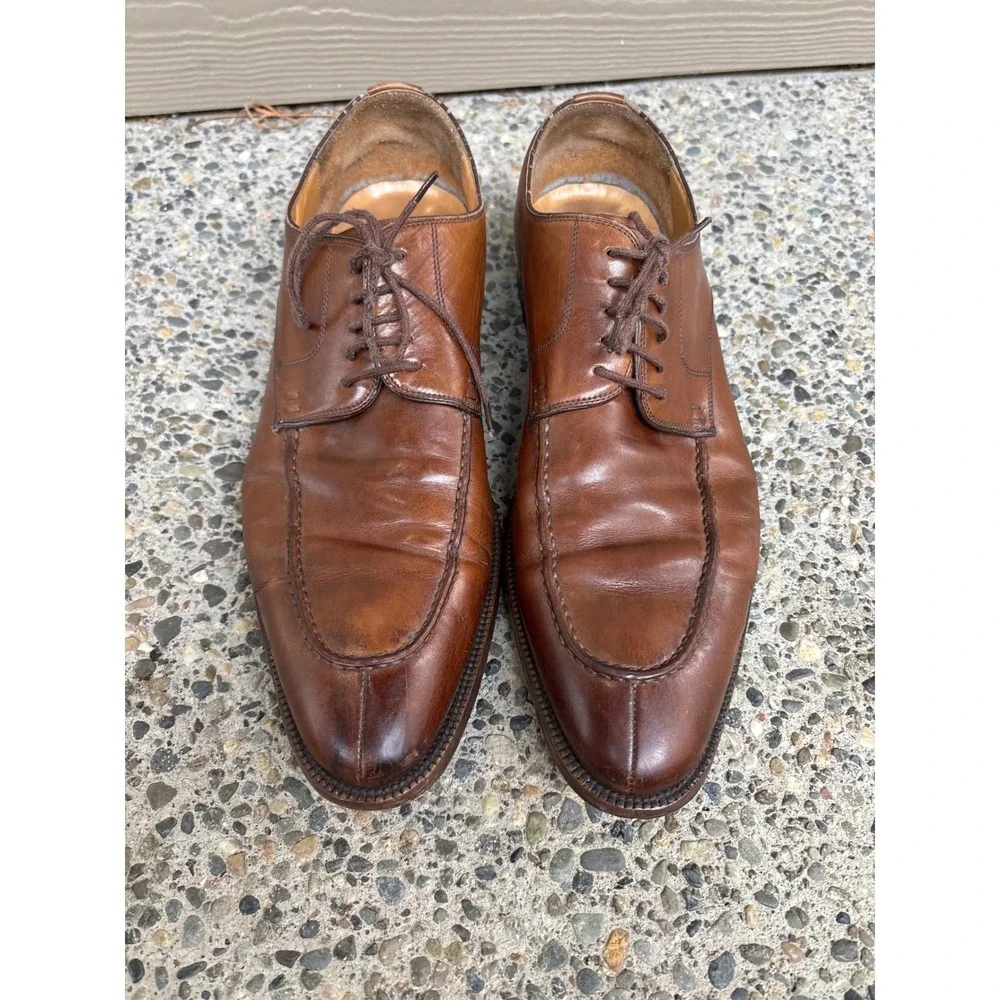 Magnanni Mens 11323 Split Toe Derby Shoes Brown Leather Made in Spain 10 M